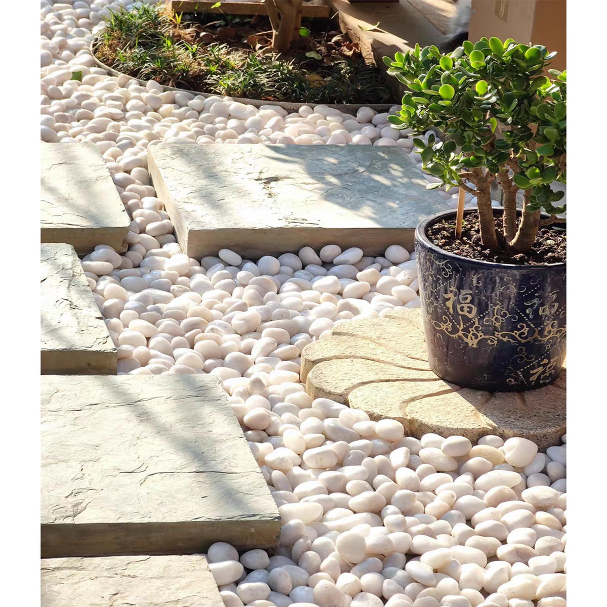FANTIAN white stones in a vase for a stylish display.