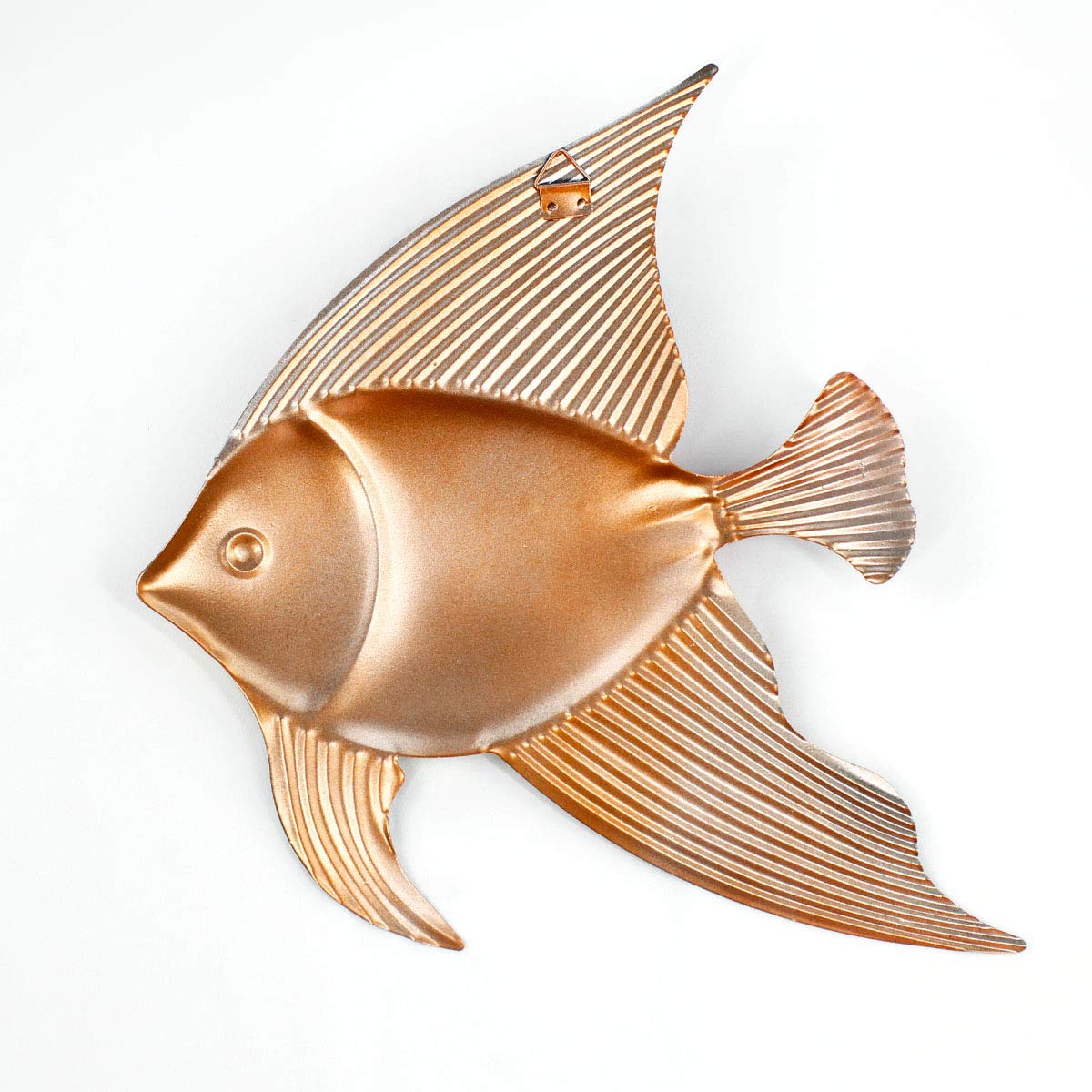 FANWNKI backyard fence decor with metallic fish accents.