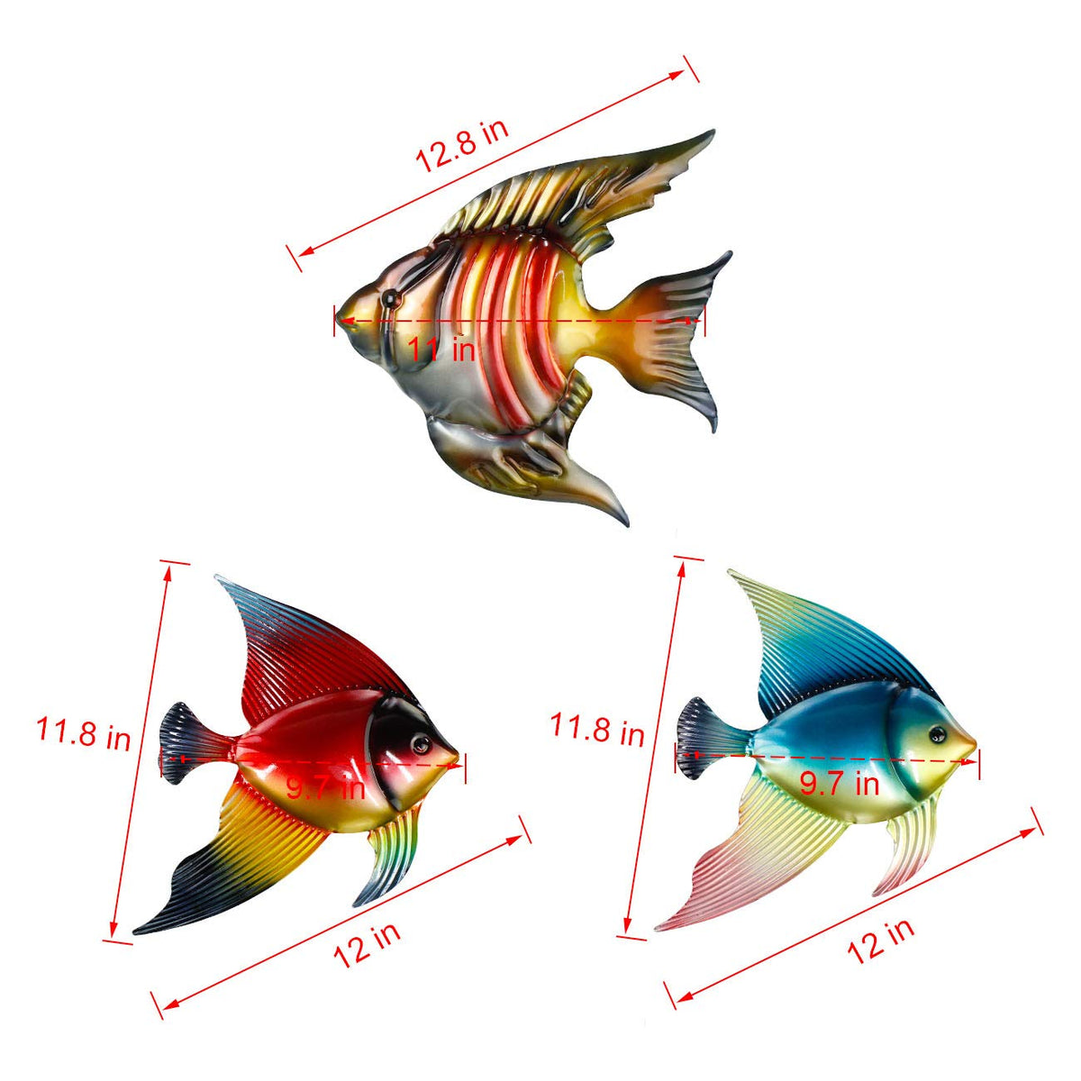 FANWNKI bathroom or pool area fish wall art for chic decor.