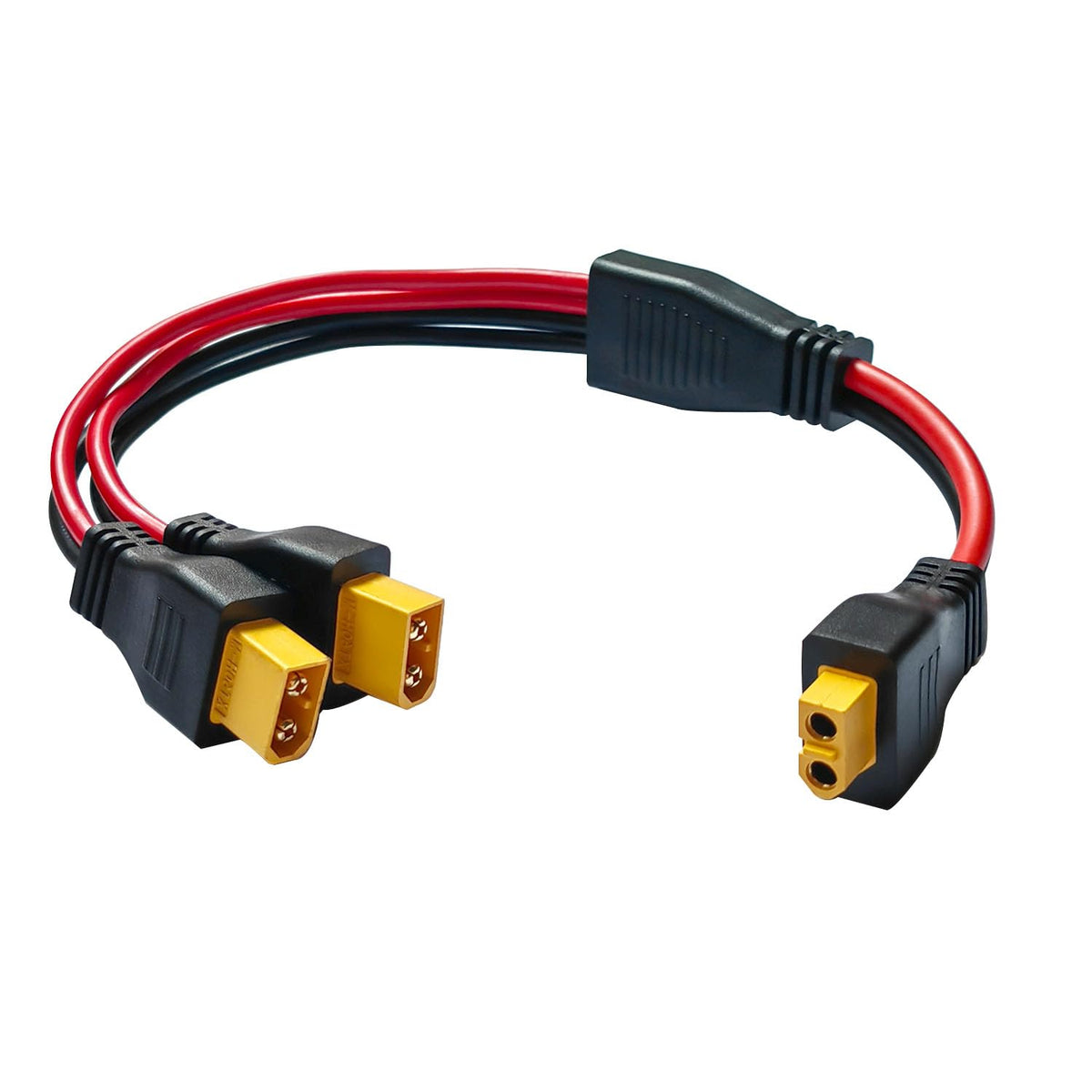 Faoyliye XT60 Y Splitter Cable with female-to-dual-male connectors for drones