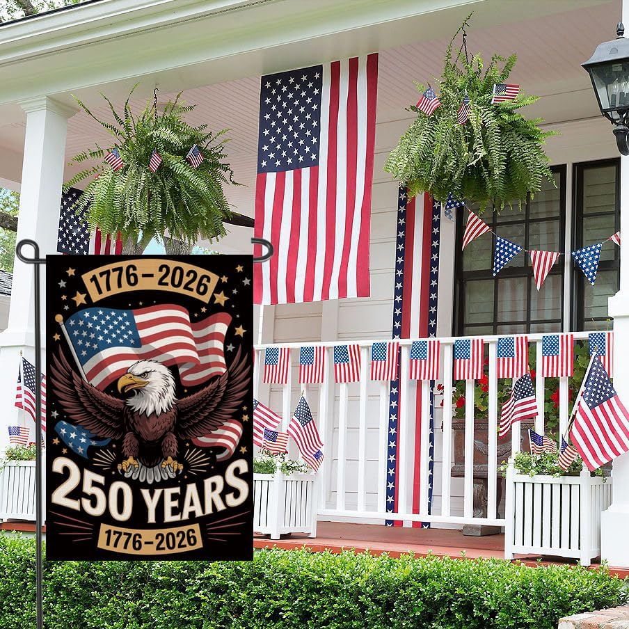 Fapulee 1776-2026 anniversary flag back for full visibility from both directions.