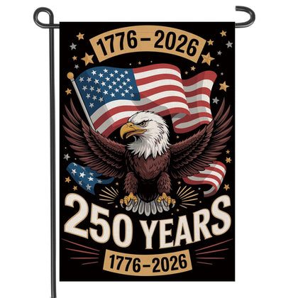 Fapulee 1776-2026 anniversary flag front with double-sided eagle design enhances curb appeal.