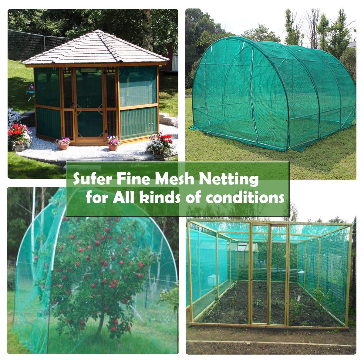 FARAER plant protection cover draped over plants and secured