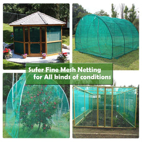 FARAER plant protection cover draped over plants and secured