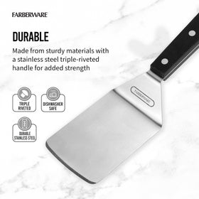 Farberware Pro Wide Turner showing durable POM handle