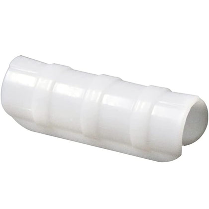 Farm Plastic Supply greenhouse clamp securing plastic to 1in ABS pipe for a durable hold.