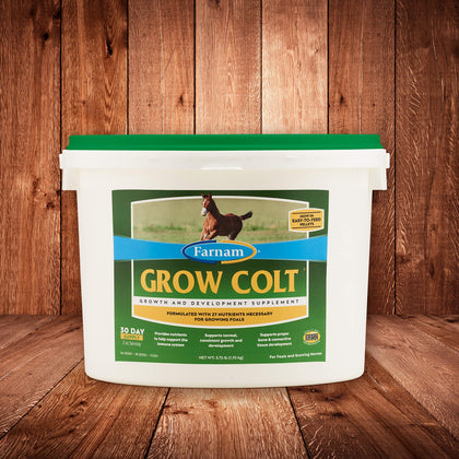Farnam Grow Colt supplement pellets support healthy bone growth in foals