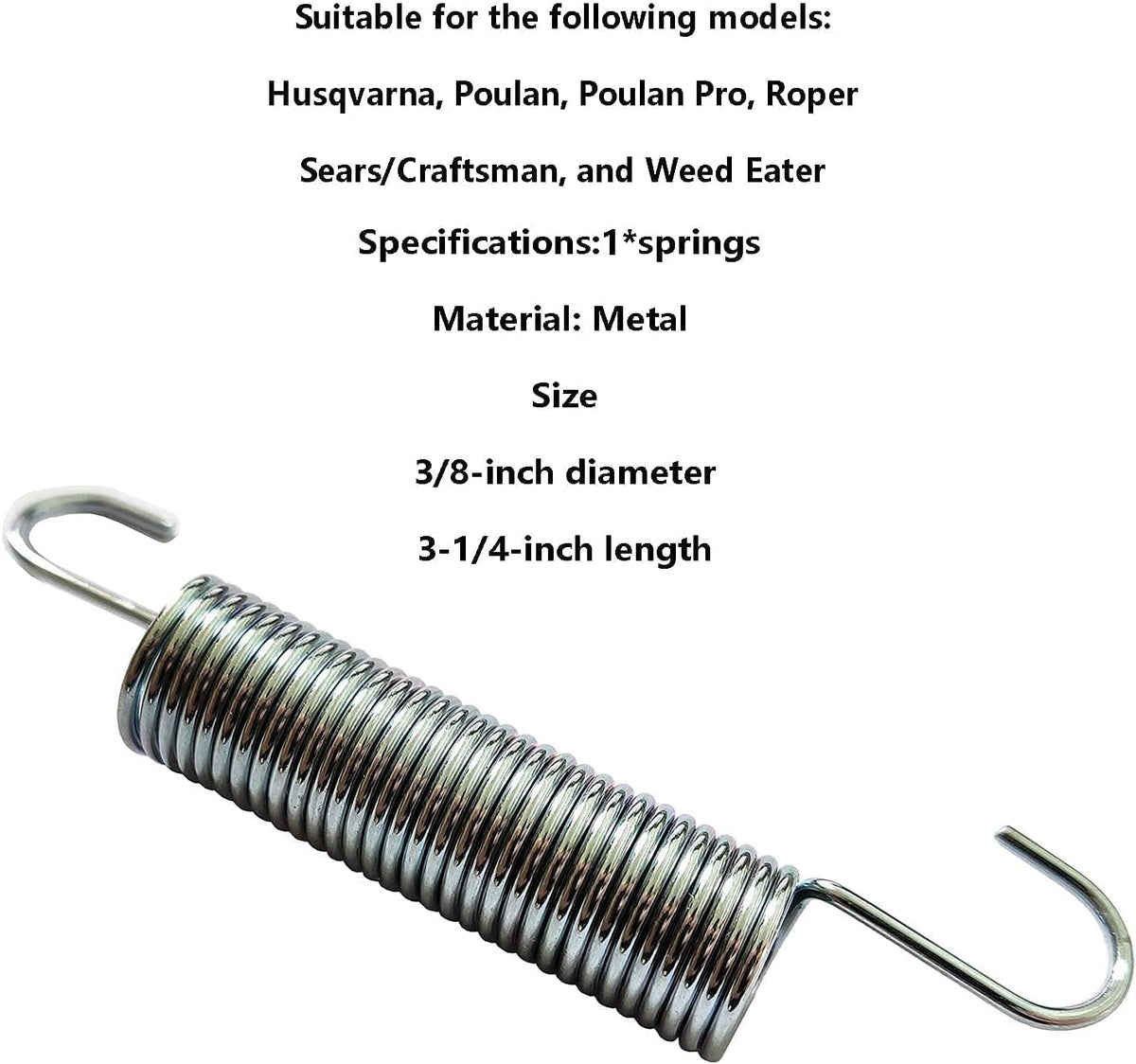 Fascinatte idler return spring for Poulan; easy swap maintains belt alignment and performance.