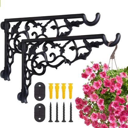 Fashion&cool plant hanger bracket wall mount 13-inch offers sturdy support for large pots.