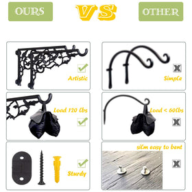 Fashion&cool heavy-duty bracket supports up to 120 lb for large planters.