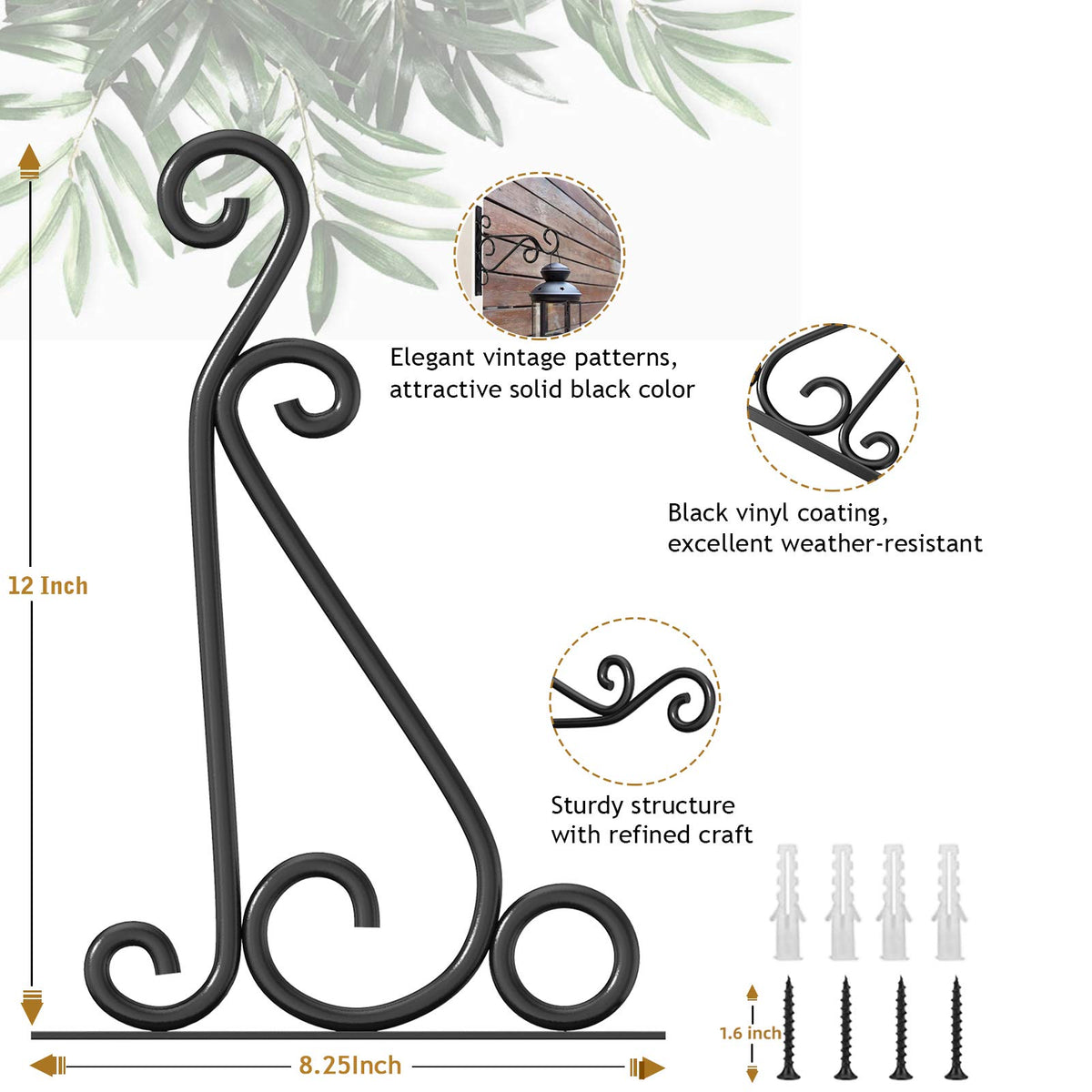 Fashion&cool heavy-duty iron plant hanger provides secure outdoor displays.