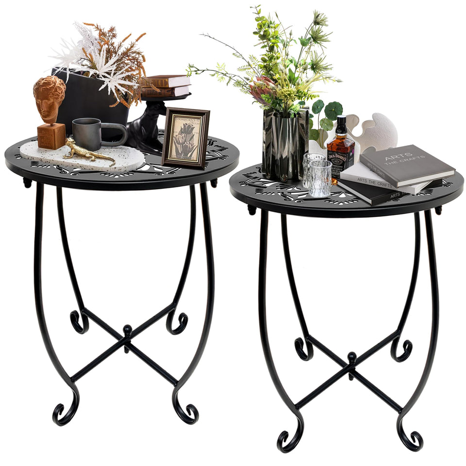 Fashion&cool outdoor side table with 14-inch top view, ideal for drinks.