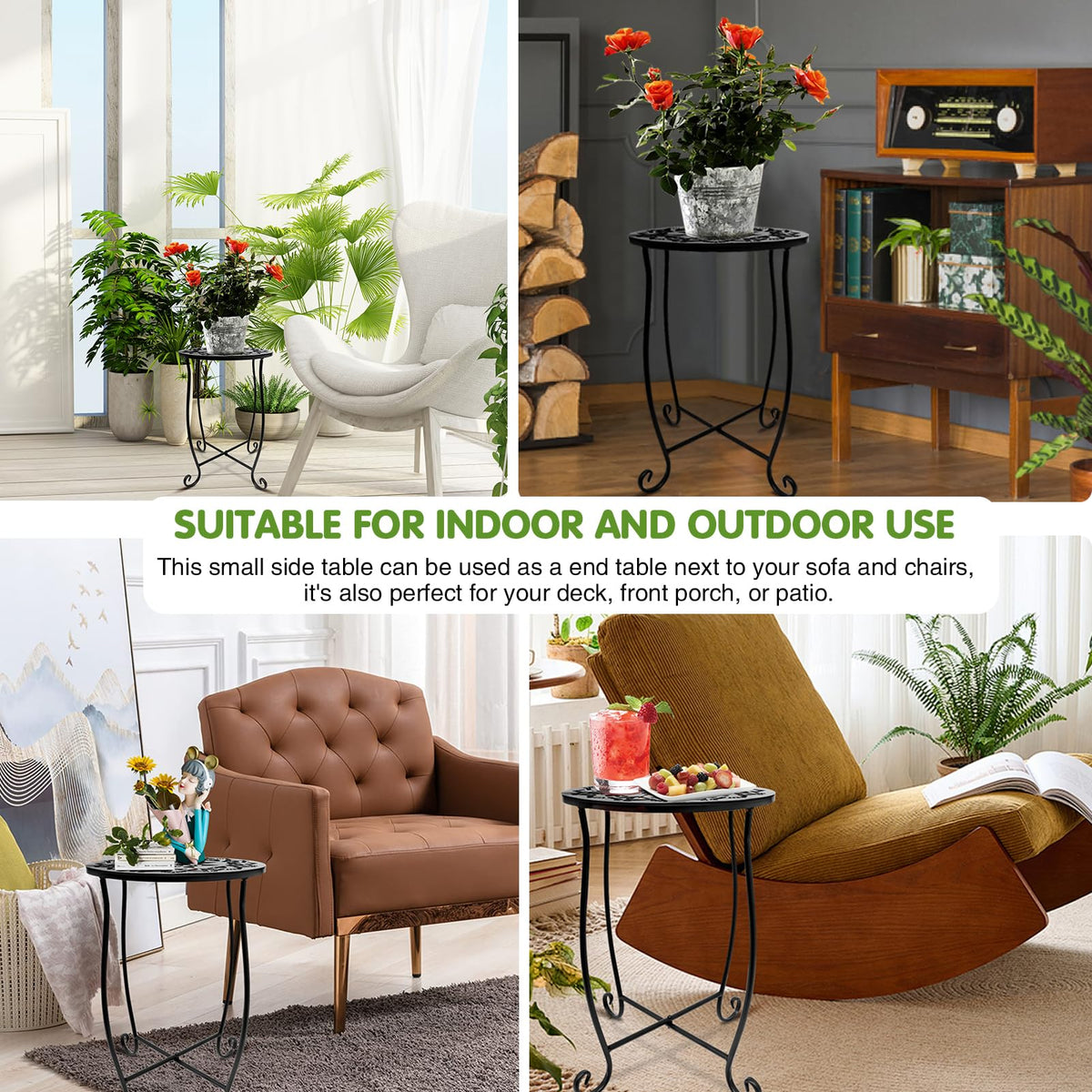 Fashion&cool hollow-carved design round table enhances balcony setups.