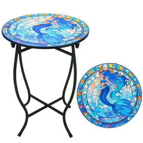 Fashion&cool patio side table, 14-inch compact design, ideal for small spaces and outdoor seating.