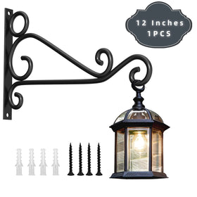 Fashion&Cool retro iron hanging bracket 12-inch wall mount for indoor or outdoor decor
