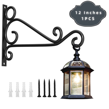 Fashion&Cool retro iron hanging bracket 12-inch wall mount for indoor or outdoor decor