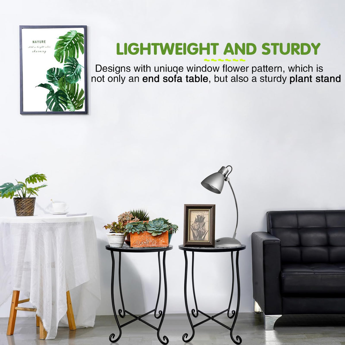 Fashioncool indoor/outdoor plant stand suitable for decks or living rooms.