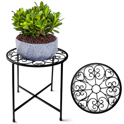 Fashioncool plant stand 15-inch round top view supports indoor plants elegantly.