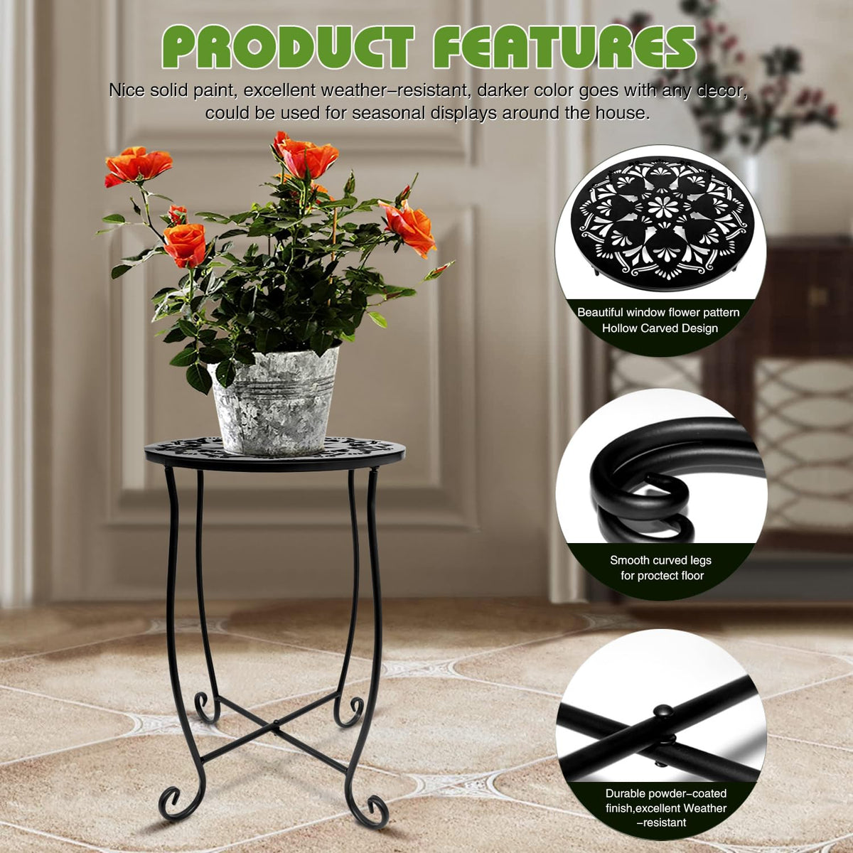 Fashioncool round end table with a stable four-leg design for reliable support.