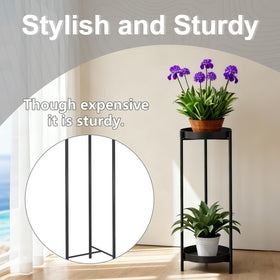 Fashionoda black powder-coated stand with rust-resistant metal frame