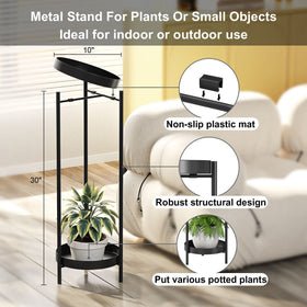 Fashionoda metal plant holder showcases greenery with stable two-tier shelves