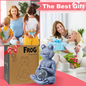 Fashionoda detailed yoga frog statue adds a stylish focal point to any space.