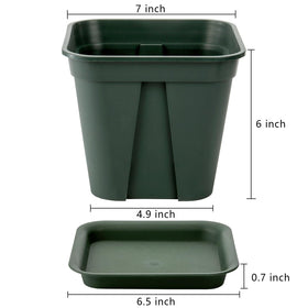 Fasmov square 7-inch nursery pot drainage holes promote airflow for healthy roots