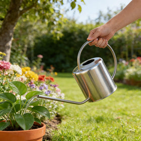 Fasmov compact storage design showing easy-to-store watering can