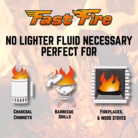 All-weather sealed Fast Fire cubes stay dry during outdoor trips.