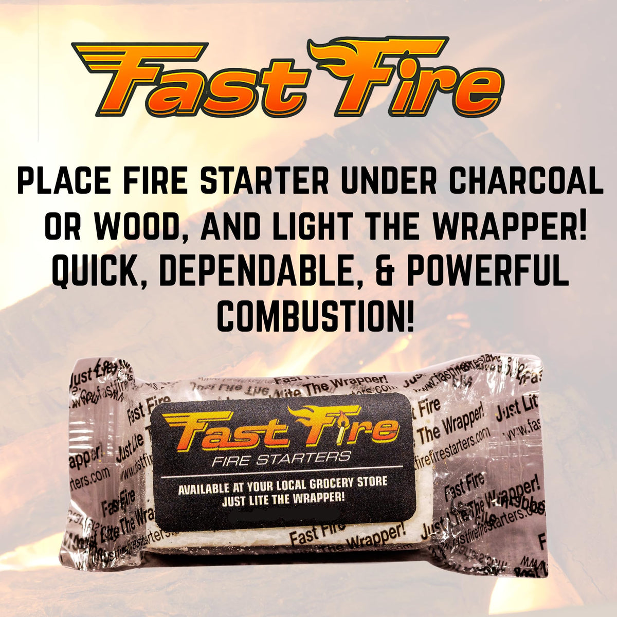 Compact Fast Fire cubes fit in your pocket for on-the-go fires.