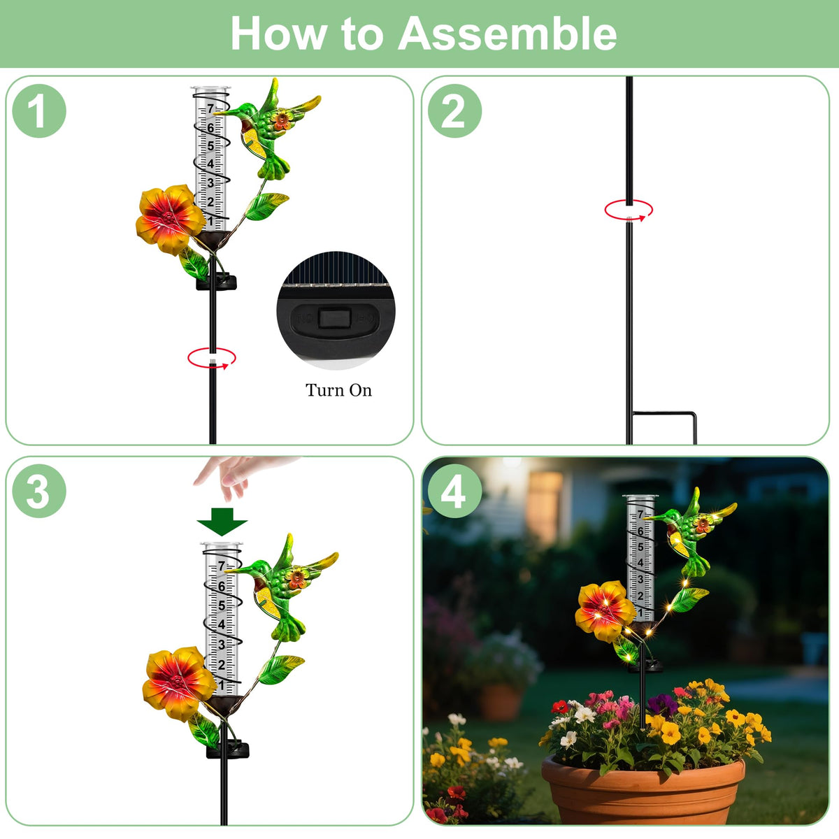 Fastruggle yard decor rain gauge combines function with garden decoration