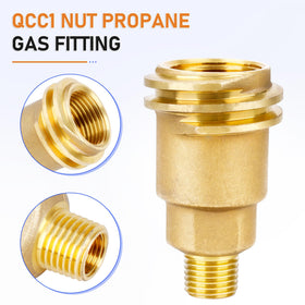 FATCANMA propane coupler shows easy 1/4in NPT female mating for versatile setups.