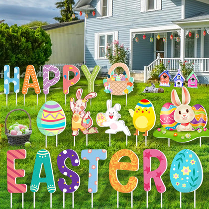 FathiSooc Easter yard signs letters collection for bright front lawn display