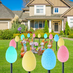 FathiSooc giant Easter eggs provide bright, weatherproof pathway lighting for lawns and driveways.