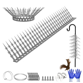 Fatmass bird spikes 40-inch deterrent strip on a pole prevents climbs.
