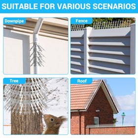 Fatmass Spikes on roof edge deter cats and raccoons from climbing.