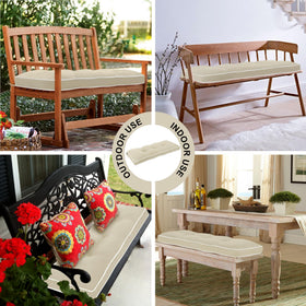 Favoyard bench cushion with ties stays secure on chairs