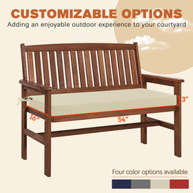 Favoyard beige bench cushion with removable cover for easy cleaning.