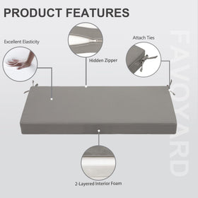 Favoyard 3-inch thick bench pad provides soft, comfortable seating.