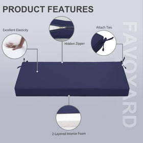 Favoyard cushion with side ties to secure on furniture