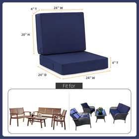 Favoyard deep back cushion 24x20 offering ergonomic support outdoors