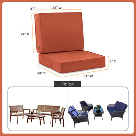 Favoyard deep seat cushion set 24x24 back close-up highlights comfort.