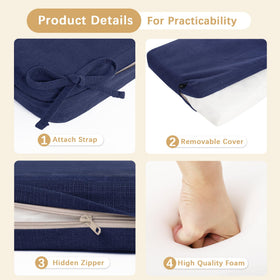 Favoyard outdoor cushion 42x16 blue - TPU waterproof coating visible on fabric surface.