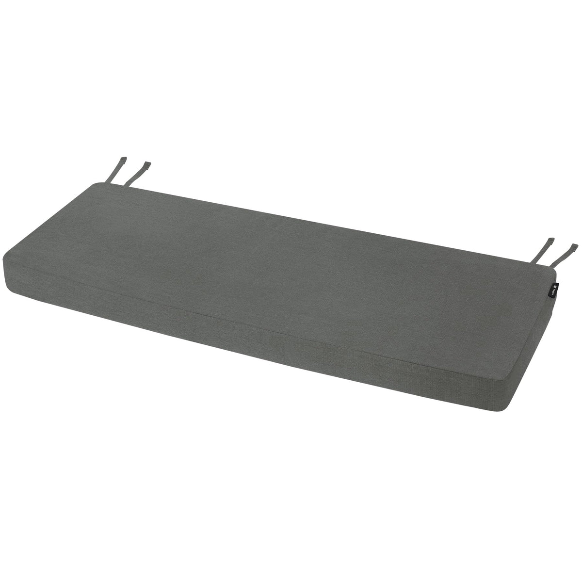Favoyard outdoor bench cushion front view in dark gray enhances patio seating comfort