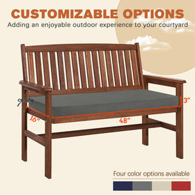 Favoyard bench cushion 48x16 fabric texture highlights durable material.