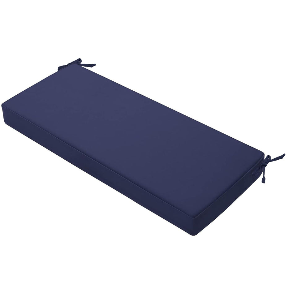 Favoyard outdoor bench cushion 59x18 blue, top view, plush comfort for long patio seating