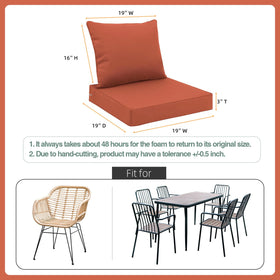 Favoyard back cushion 19x16 angled view demonstrates supportive outdoor seating.