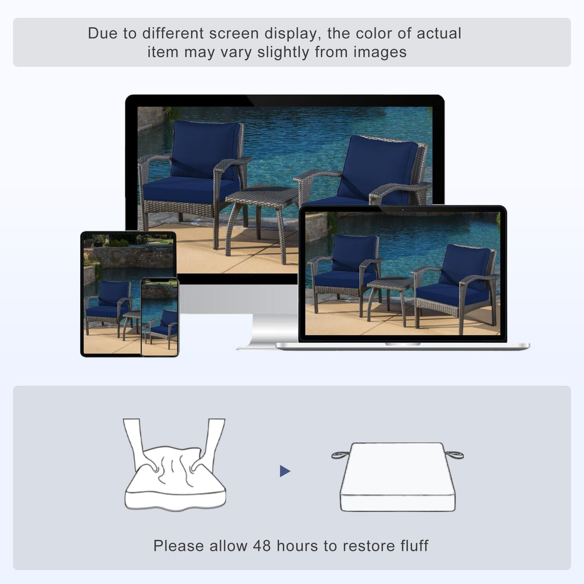 Favoyard cushion designed for garden, patio, and beach furniture