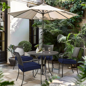 Favoyard outdoor cushion blue fabric showing waterproof surface for easy cleanup.