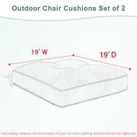Favoyard outdoor cushions with tie straps and piping provide secure placement.